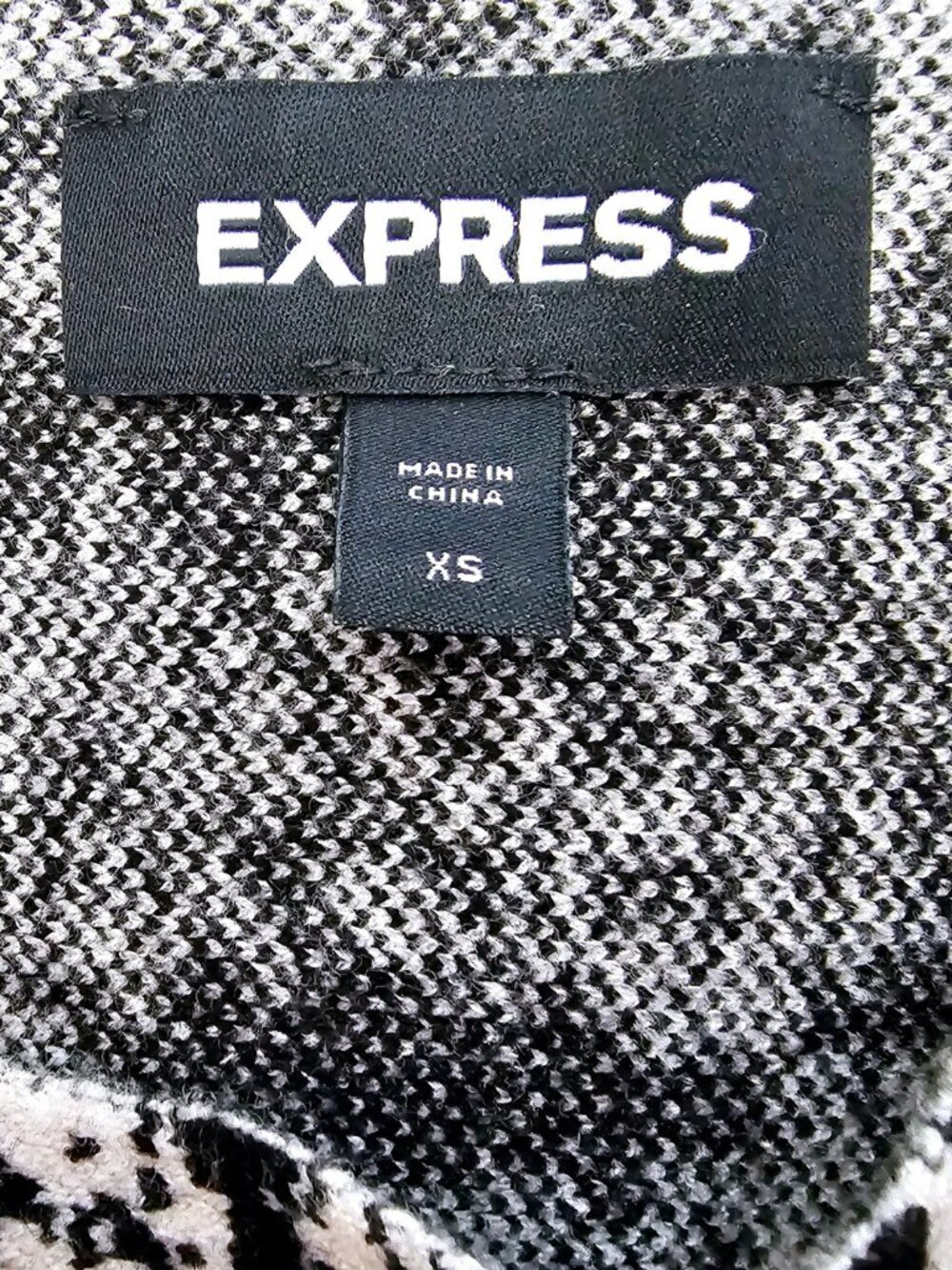 ✨Like New✨ Express Assymetrical Black and White Striped Sweater, Size XS - Picture 4 of 5